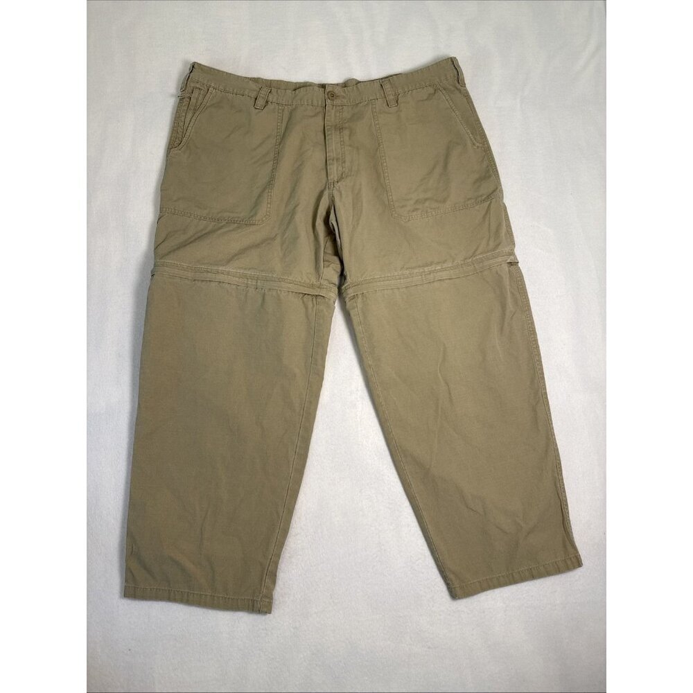 World Wide Sportsman Men 2XL/30 Convertible Cargo Pants Khaki Tan Ripstop Hiking